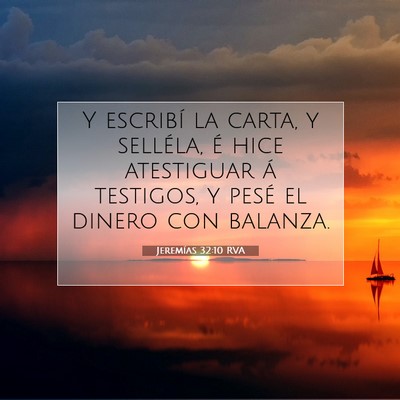 Picture 07 - Jeremías 32:10 RVA - Y escribí la carta, y selléla, é hice - Bible Verse Picture