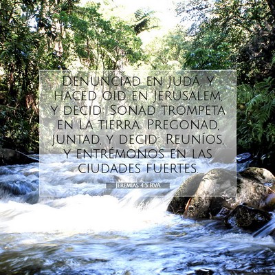 Picture 07 - Jeremías 4:5 RVA - Denunciad en Judá, y haced oid en Jerusalem, y - Bible Verse Picture