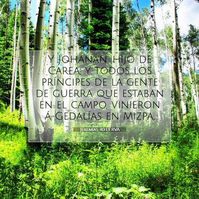 Picture 07 - Jeremías 40:13 RVA - Y Johanán, hijo de Carea, y todos los príncipes - Bible Verse Picture