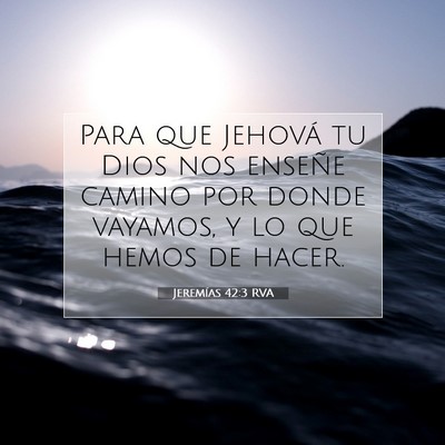 Picture 07 - Jeremías 42:3 RVA - Para que Jehová tu Dios nos enseñe camino por - Bible Verse Picture