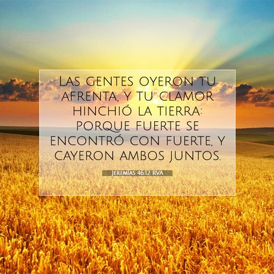 Picture 07 - Jeremías 46:12 RVA - Las gentes oyeron tu afrenta, y tu clamor - Bible Verse Picture