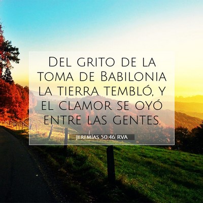 Picture 07 - Jeremías 50:46 RVA - Del grito de la toma de Babilonia la tierra - Bible Verse Picture