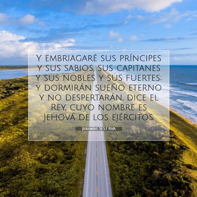 Picture 07 - Jeremías 51:57 RVA - Y embriagaré sus príncipes y sus sabios, sus - Bible Verse Picture