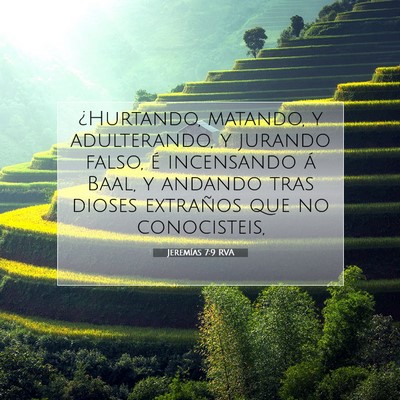 Picture 07 - Jeremías 7:9 RVA - ¿Hurtando, matando, y adulterando, y jurando - Bible Verse Picture