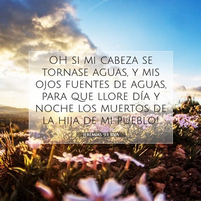 Picture 07 - Jeremías 9:1 RVA - OH si mi cabeza se tornase aguas, y mis ojos - Bible Verse Picture