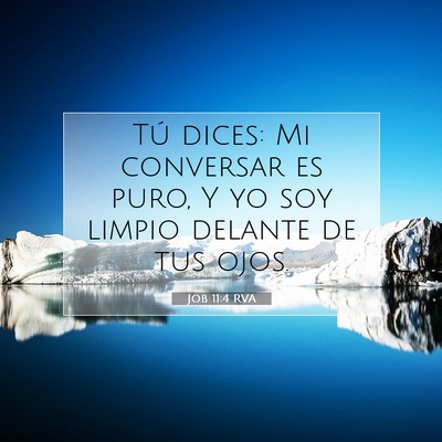 Picture 07 - Job 11:4 RVA - Tú dices: Mi conversar es puro, Y yo soy limpio - Bible Verse Picture