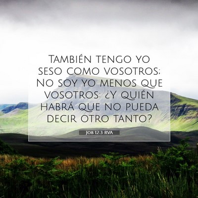 Picture 07 - Job 12:3 RVA - También tengo yo seso como vosotros; No soy yo - Bible Verse Picture