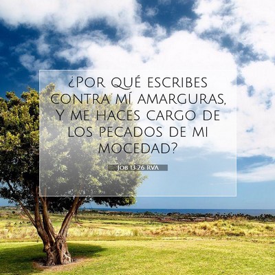 Picture 07 - Job 13:26 RVA - ¿Por qué escribes contra mí amarguras, Y me - Bible Verse Picture