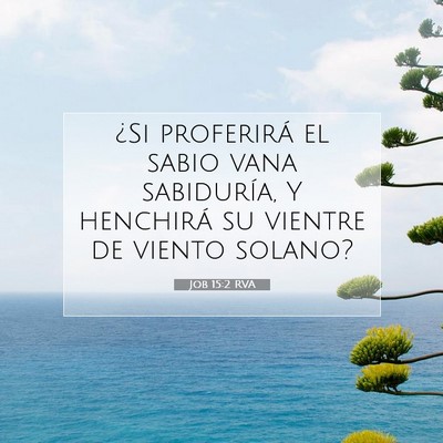 Picture 07 - Job 15:2 RVA - ¿Si proferirá el sabio vana sabiduría, Y - Bible Verse Picture