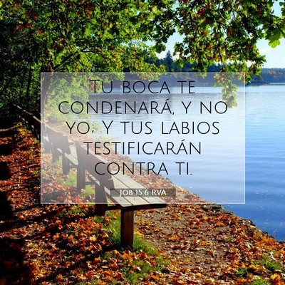 Picture 07 - Job 15:6 RVA - Tu boca te condenará, y no yo; Y tus labios - Bible Verse Picture