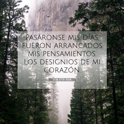 Picture 07 - Job 17:11 RVA - Pasáronse mis días, fueron arrancados mis - Bible Verse Picture