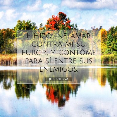 Picture 07 - Job 19:11 RVA - E hizo inflamar contra mí su furor, Y contóme - Bible Verse Picture