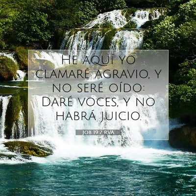 Picture 07 - Job 19:7 RVA - He aquí yo clamaré agravio, y no seré oído: - Bible Verse Picture