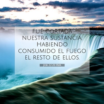 Picture 07 - Job 22:20 RVA - Fué cortada nuestra sustancia, Habiendo - Bible Verse Picture