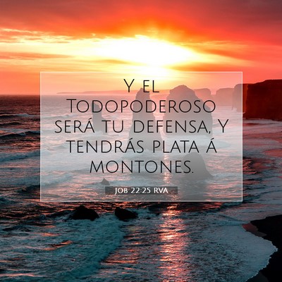 Picture 07 - Job 22:25 RVA - Y el Todopoderoso será tu defensa, Y tendrás - Bible Verse Picture