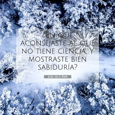 Picture 07 - Job 26:3 RVA - ¿En qué aconsejaste al que no tiene ciencia, Y - Bible Verse Picture