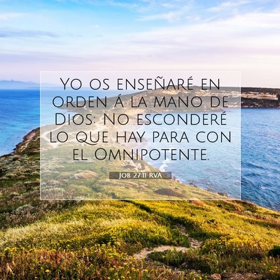 Picture 07 - Job 27:11 RVA - Yo os enseñaré en orden á la mano de Dios: No - Bible Verse Picture