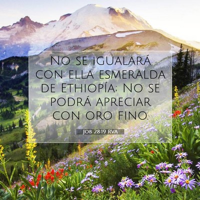 Picture 07 - Job 28:19 RVA - No se igualará con ella esmeralda de Ethiopía; - Bible Verse Picture