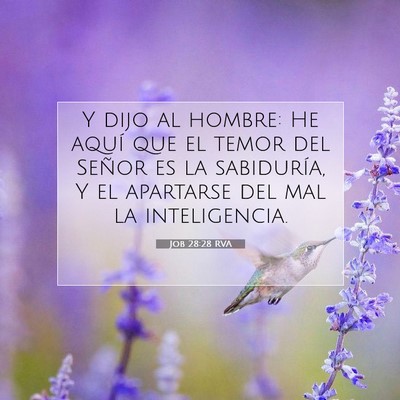 Picture 07 - Job 28:28 RVA - Y dijo al hombre: He aquí que el temor del - Bible Verse Picture