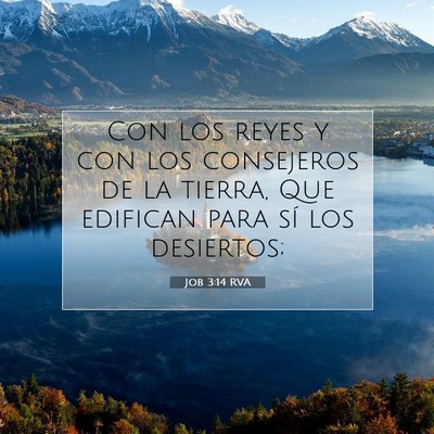 Picture 07 - Job 3:14 RVA - Con los reyes y con los consejeros de la tierra, - Bible Verse Picture