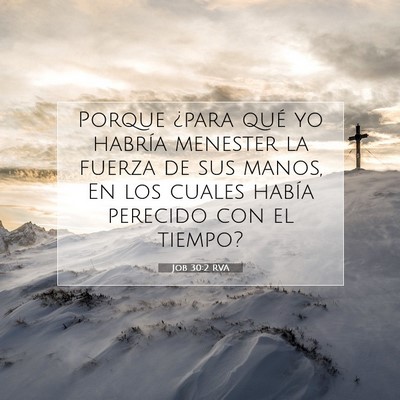 Picture 07 - Job 30:2 RVA - Porque ¿para qué yo habría menester la fuerza - Bible Verse Picture