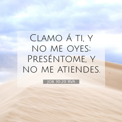 Picture 07 - Job 30:20 RVA - Clamo á ti, y no me oyes; Preséntome, y no me - Bible Verse Picture