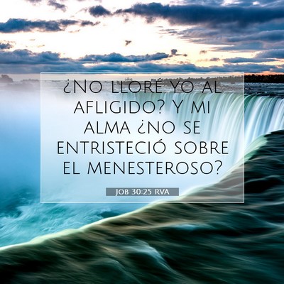 Picture 07 - Job 30:25 RVA - ¿No lloré yo al afligido? Y mi alma ¿no se - Bible Verse Picture