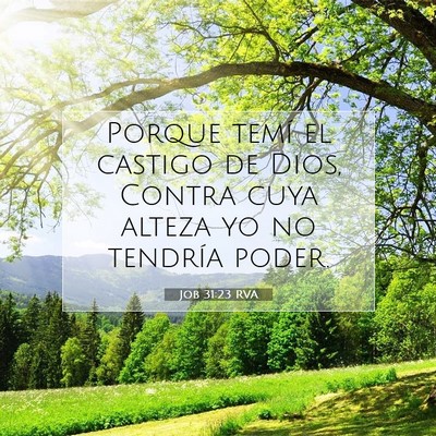 Picture 07 - Job 31:23 RVA - Porque temí el castigo de Dios, Contra cuya - Bible Verse Picture