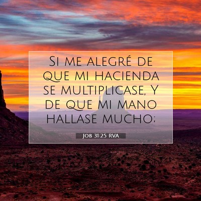 Picture 07 - Job 31:25 RVA - Si me alegré de que mi hacienda se multiplicase, - Bible Verse Picture