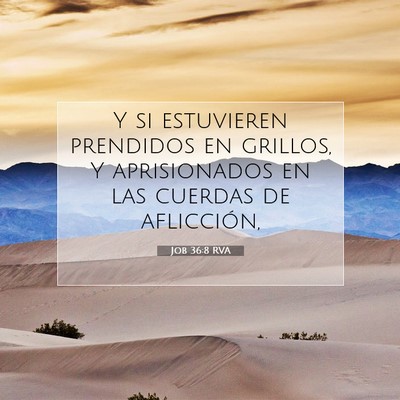 Picture 07 - Job 36:8 RVA - Y si estuvieren prendidos en grillos, Y - Bible Verse Picture
