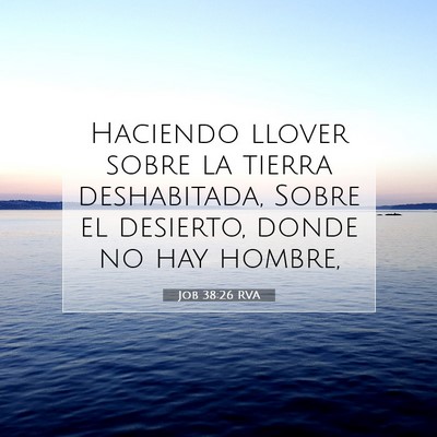 Picture 07 - Job 38:26 RVA - Haciendo llover sobre la tierra deshabitada, - Bible Verse Picture