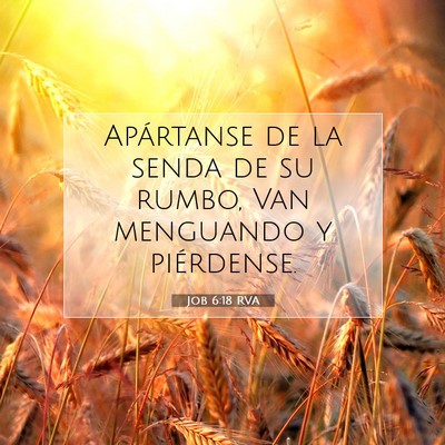 Picture 07 - Job 6:18 RVA - Apártanse de la senda de su rumbo, Van menguando - Bible Verse Picture