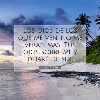 Picture 07 - Job 7:8 RVA - Los ojos de los que me ven, no me verán más: - Bible Verse Picture