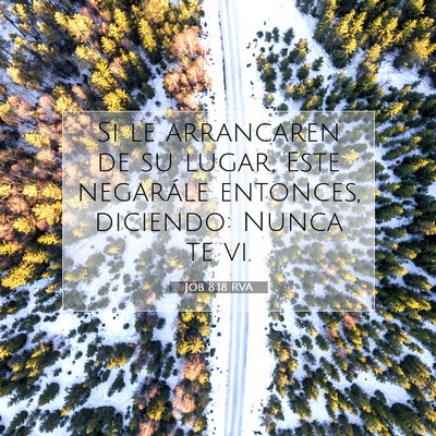 Picture 07 - Job 8:18 RVA - Si le arrancaren de su lugar, Este negarále - Bible Verse Picture