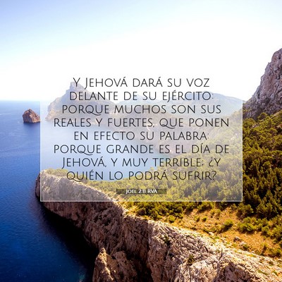 Picture 07 - Joel 2:11 RVA - Y Jehová dará su voz delante de su ejército: - Bible Verse Picture