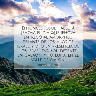 Picture 07 - Josué 10:12 RVA - Entonces Josué habló á Jehová el día que - Bible Verse Picture