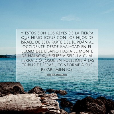 Picture 07 - Josué 12:7 RVA - Y estos son los reyes de la tierra que hirió - Bible Verse Picture