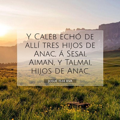 Picture 07 - Josué 15:14 RVA - Y Caleb echó de allí tres hijos de Anac, á - Bible Verse Picture