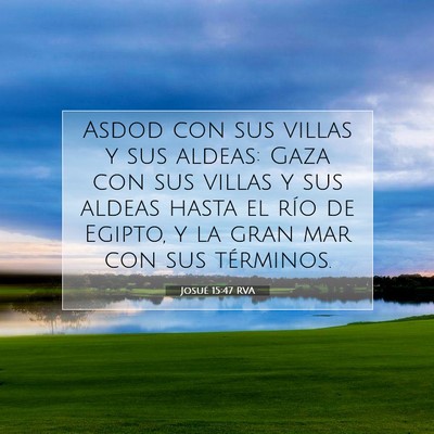 Picture 07 - Josué 15:47 RVA - Asdod con sus villas y sus aldeas: Gaza con sus - Bible Verse Picture