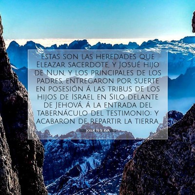 Picture 07 - Josué 19:51 RVA - Estas son las heredades que Eleazar sacerdote, y - Bible Verse Picture