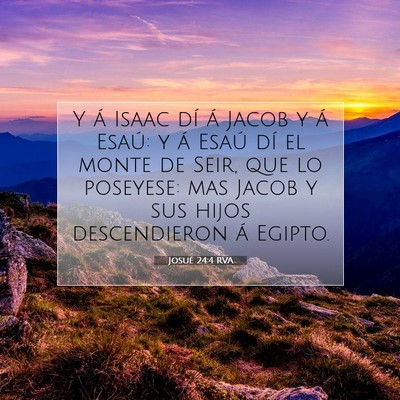 Picture 07 - Josué 24:4 RVA - Y á Isaac dí á Jacob y á Esaú: y á Esaú - Bible Verse Picture