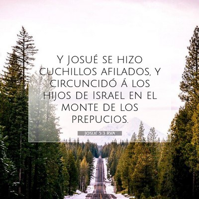 Picture 07 - Josué 5:3 RVA - Y Josué se hizo cuchillos afilados, y - Bible Verse Picture