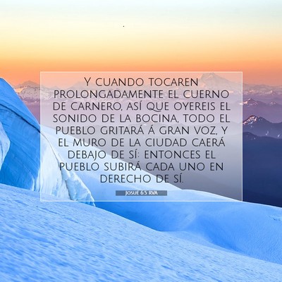 Picture 07 - Josué 6:5 RVA - Y cuando tocaren prolongadamente el cuerno de - Bible Verse Picture