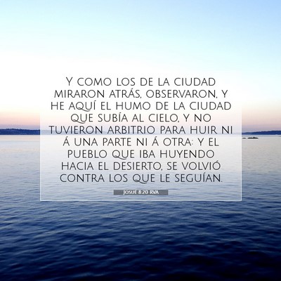 Picture 07 - Josué 8:20 RVA - Y como los de la ciudad miraron atrás, - Bible Verse Picture