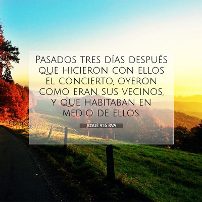 Picture 07 - Josué 9:16 RVA - Pasados tres días después que hicieron con - Bible Verse Picture