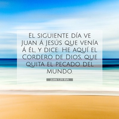 Picture 07 - Juan 1:29 RVA - El siguiente día ve Juan á Jesús que venía á - Bible Verse Picture