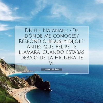 Picture 07 - Juan 1:48 RVA - Dícele Natanael: ¿De dónde me conoces? - Bible Verse Picture