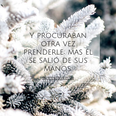 Picture 07 - Juan 10:39 RVA - Y procuraban otra vez prenderle; mas él se - Bible Verse Picture