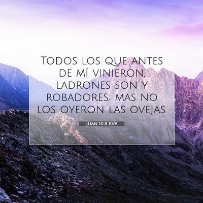 Picture 07 - Juan 10:8 RVA - Todos los que antes de mí vinieron, ladrones son - Bible Verse Picture