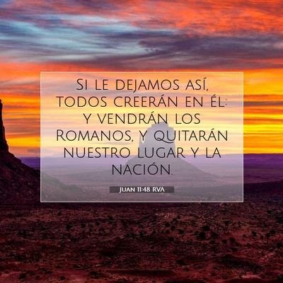 Picture 07 - Juan 11:48 RVA - Si le dejamos así, todos creerán en él: y - Bible Verse Picture